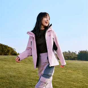 Skechers斯凯奇男女秋冬保暖防水冲锋衣套装 L324W140 L324M149