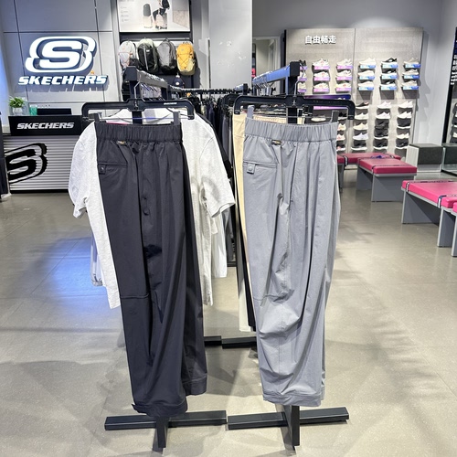 Skechers斯凯奇女士新款休闲舒适宽松透气亲肤弯刀裤长裤P226W122