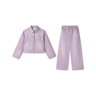 Skechers斯凯奇女童春秋季休闲百搭时尚梭织外套长裤套装L126G065