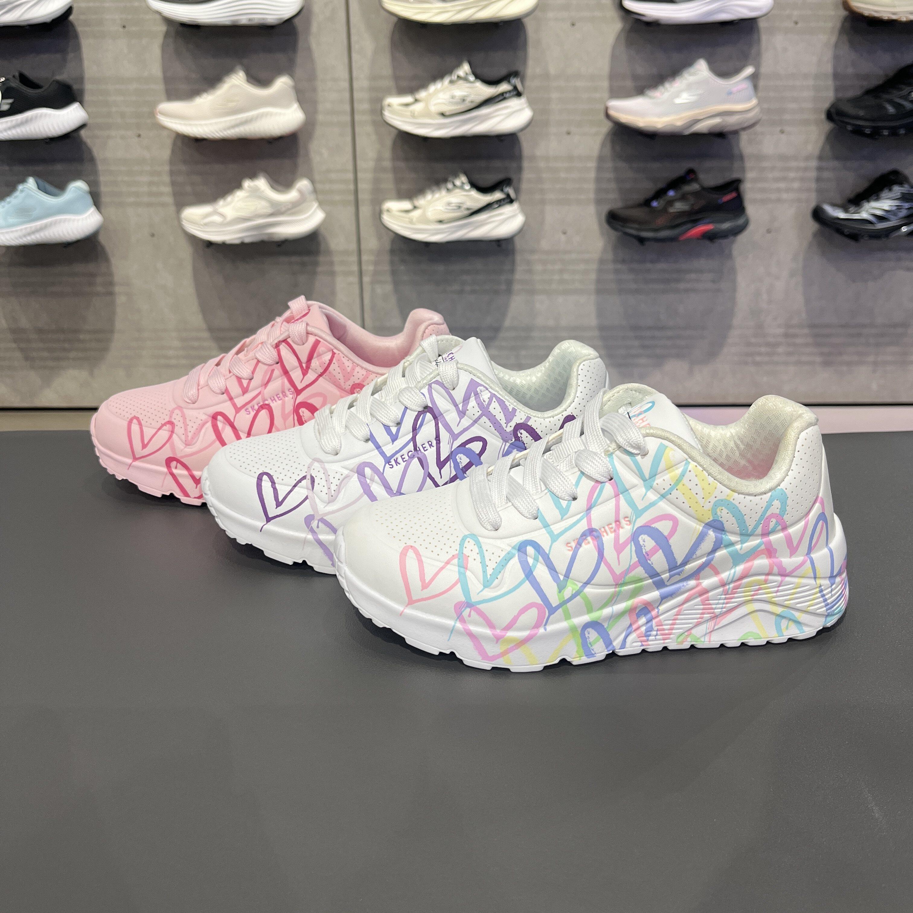 Skechers斯凯奇女童UNO糖果鞋童趣爱心涂鸦314064L运动鞋314065L