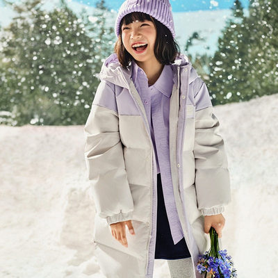 Skechers斯凯奇儿童保暖锁温秋冬中长款防油羽绒服外套L425K007