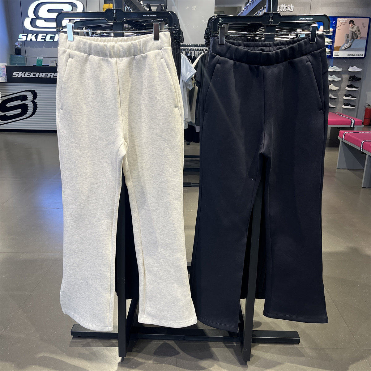 Skechers斯凯奇女士2024秋季舒适针织微喇叭裤休闲长裤P424W018,运动服/休闲服装,运动长裤,淘宝优惠券,粉丝福利购,淘宝优惠卷