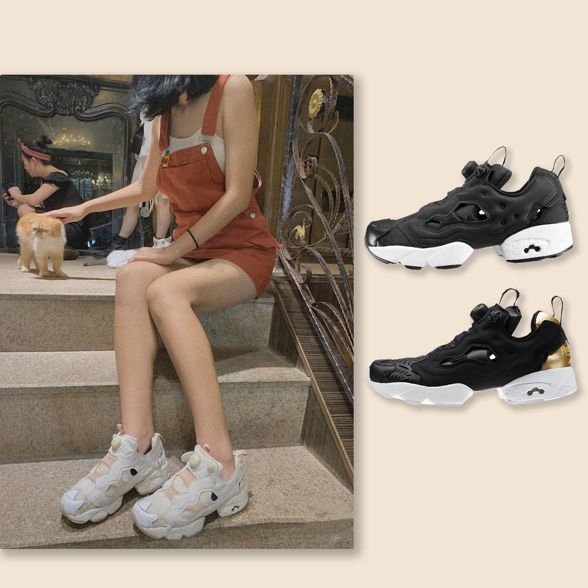 锐步Reebok Insta Pump Fury透气增高休闲运动跑鞋CM9816 CM9791