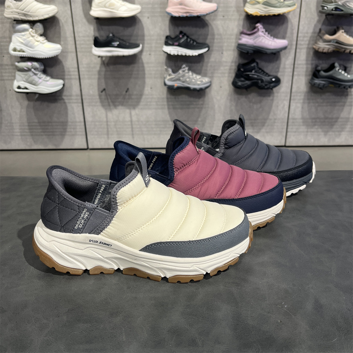 Skechers斯凯奇男女闪穿易穿脱舒适加绒耐磨237196C运动鞋180164C