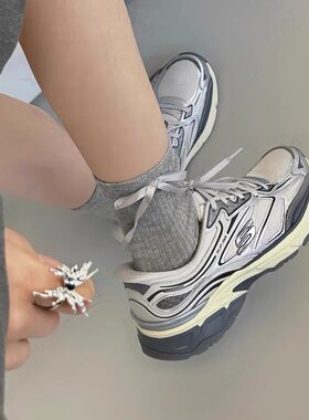 Skechers斯凯奇闪穿银翼鞋男女Y2K复古金属色233150运动鞋150710