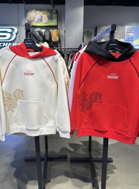 Skechers斯凯奇男孩男童秋冬时尚百搭针织连帽套头卫衣L126B018