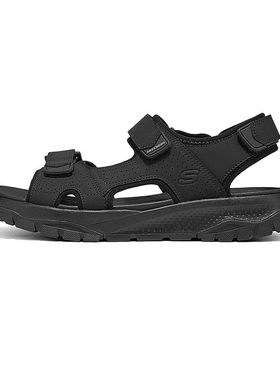 Skechers斯凯奇男士夏季轻质缓震舒适百搭休闲魔术贴凉鞋205724