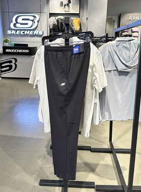 Skechers斯凯奇男士锥形显瘦亲肤舒适休闲运动针织长裤P226M095