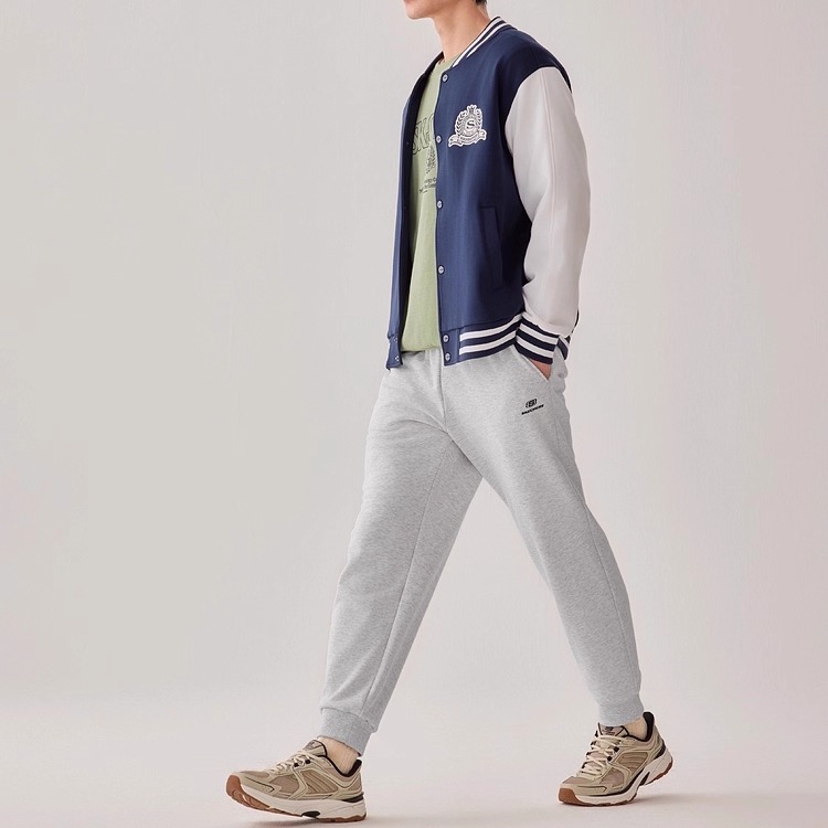 Skechers斯凯奇秋冬男款加绒保暖舒适抗静电针织束脚长裤L425M070