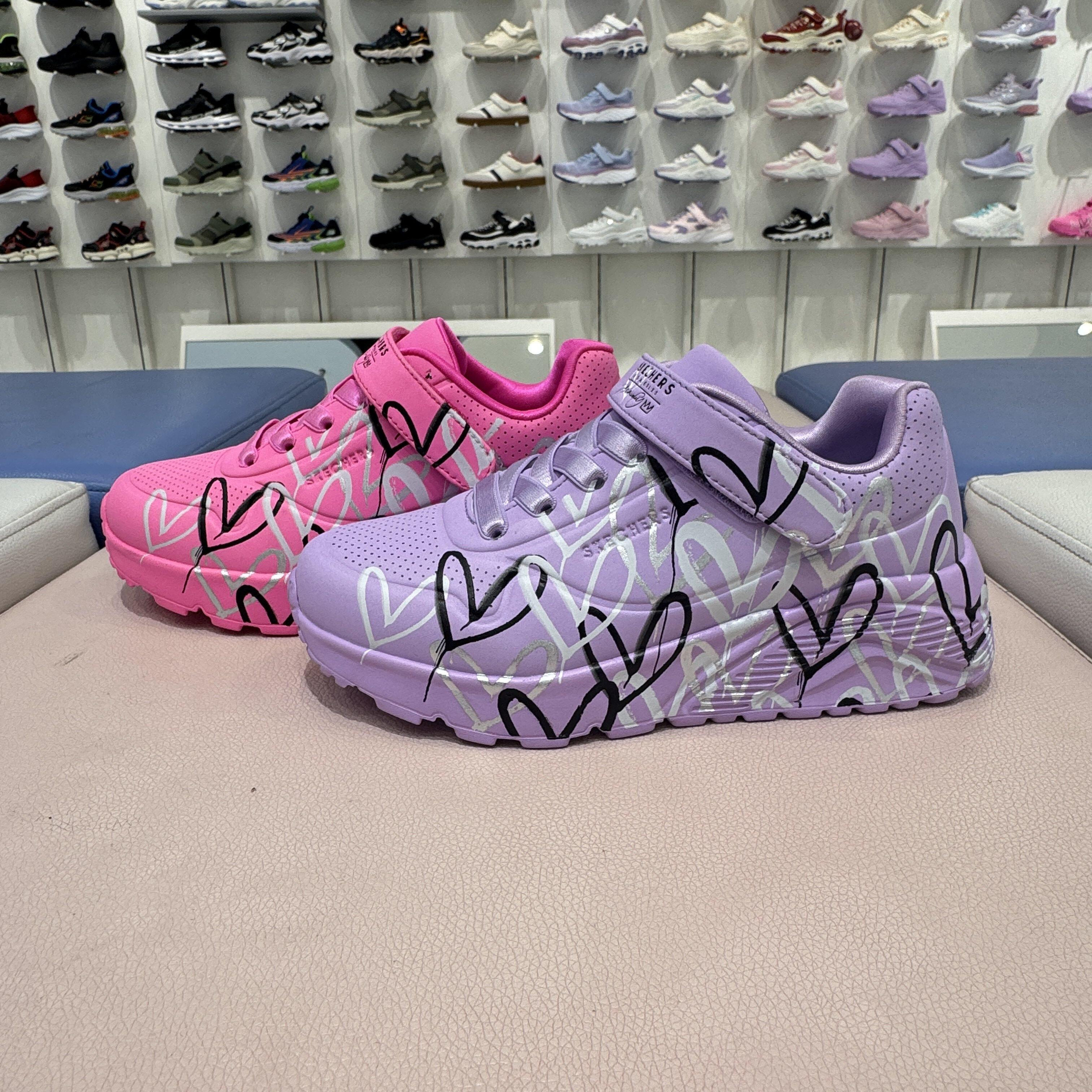 Skechers斯凯奇女童UNO糖果鞋多巴胺舒适魔术贴休闲运动鞋314078L