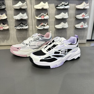 Skechers斯凯奇女童网面透气百高回弹旋钮休闲运动鞋319092L