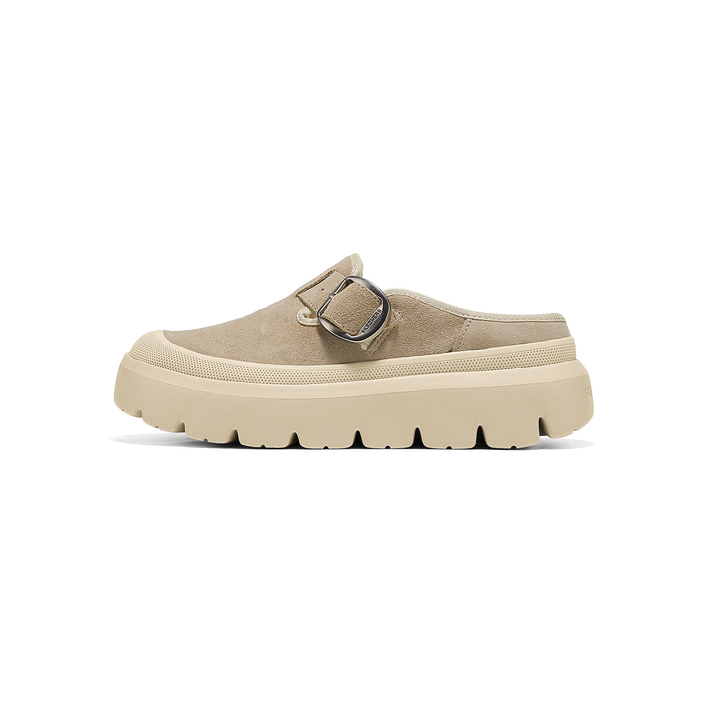 Skechers斯凯奇女士一脚蹬轻质厚底增高反毛皮半拖休闲鞋190307