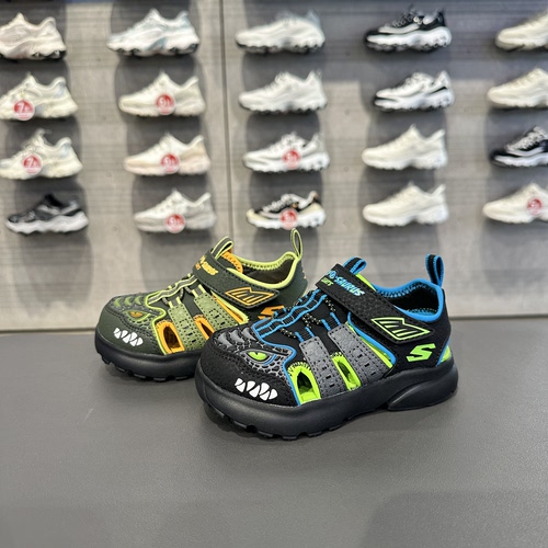 Skechers斯凯奇男孩小童款缓震透气包头溯溪鞋休闲凉鞋402284N