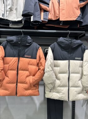 Skechers斯凯奇秋冬男士加厚保暖防泼水宽松短款羽绒外套P425M165