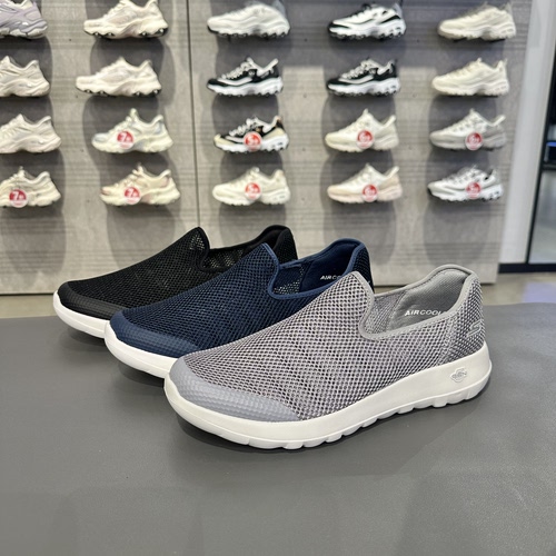 Skechers斯凯奇男款一脚蹬舒适轻盈网布透气休闲健步鞋216700