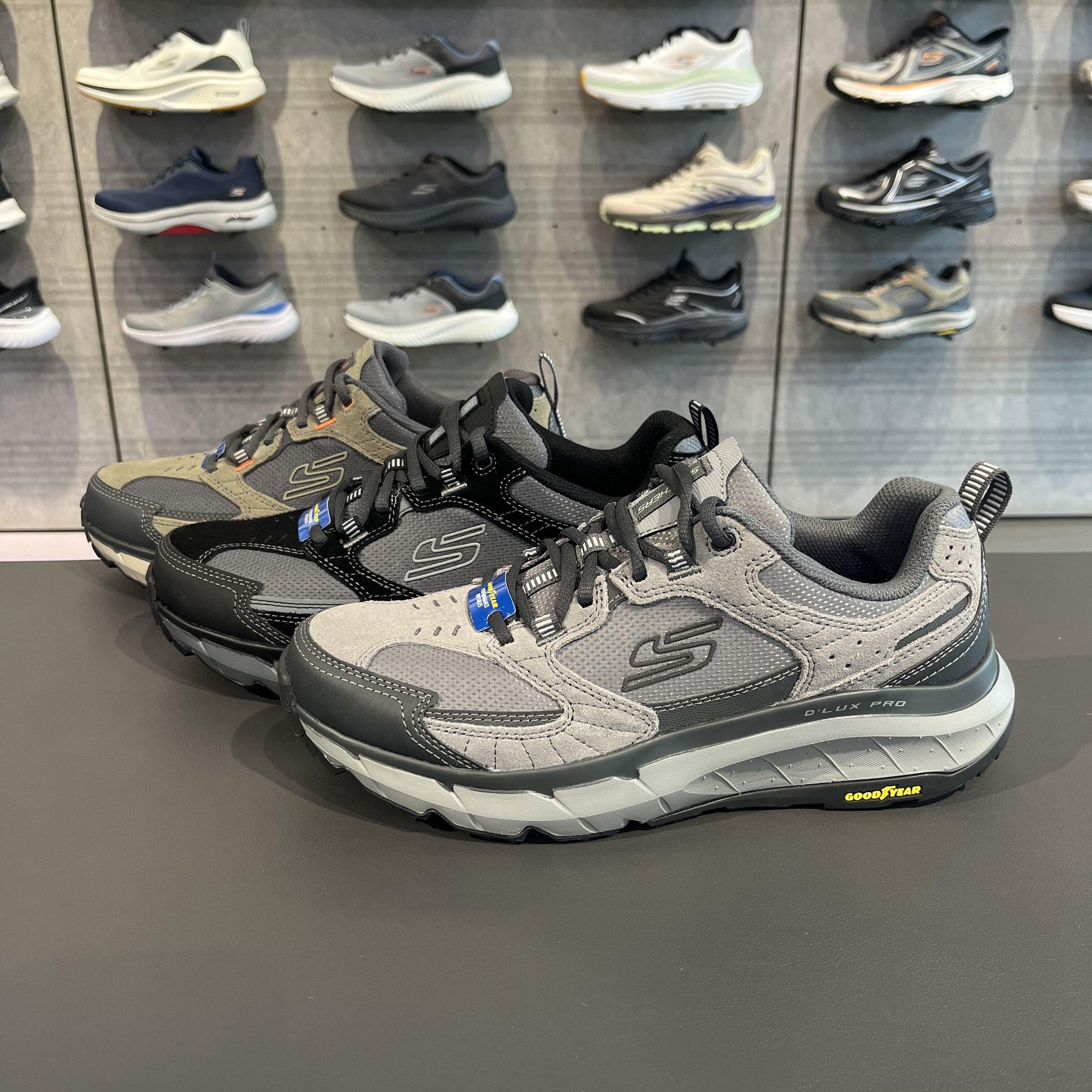Skechers斯凯奇男士城市户外鞋绑带网布透气缓震休闲运动鞋237755