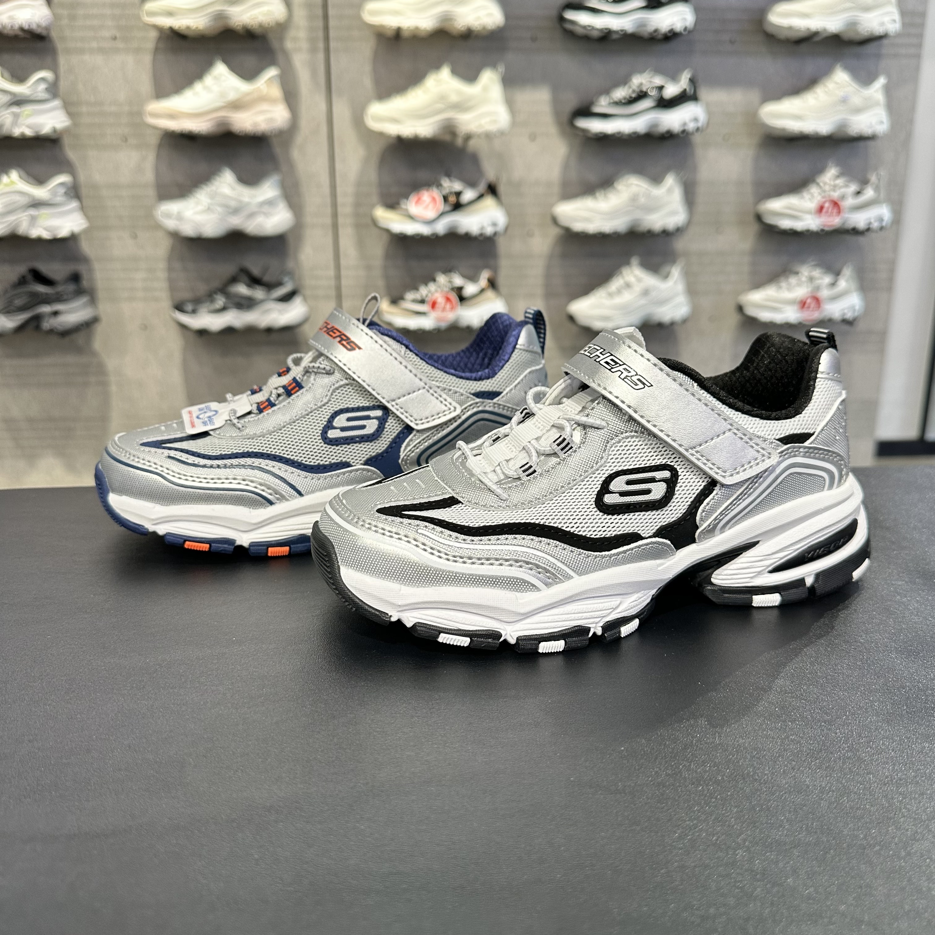 Skechers斯凯奇春季新款男童时尚百搭轻便魔术贴老爹鞋417109L