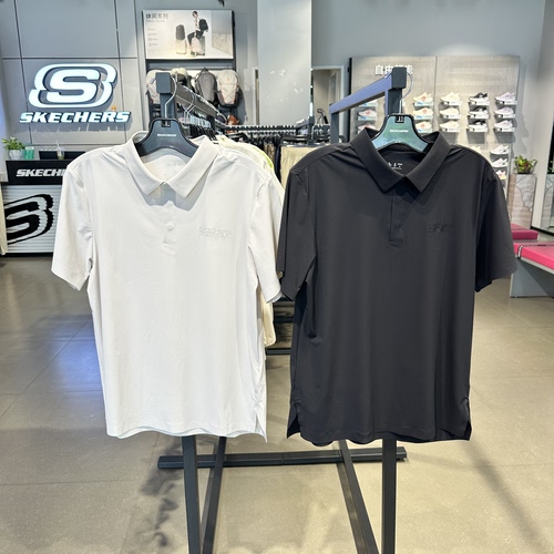 Skechers斯凯奇男士夏季吸湿速干纯色简约百搭休闲POLO衫P326M073