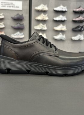 Skechers斯凯奇男士夏季新款闪穿轻量减压防滑休闲轻便皮鞋205353