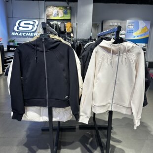 Skechers斯凯奇秋冬女子新款简约舒适宽松针织连帽外套P126W035