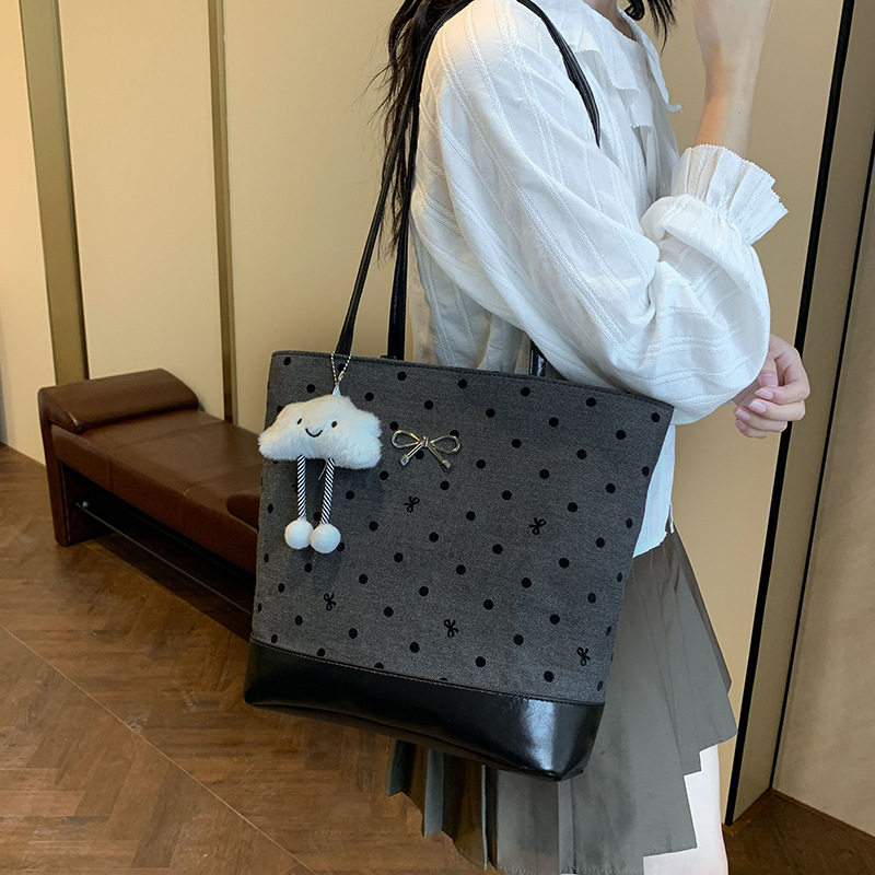小夏商铺灬新款学院风帆布双肩包女包潮托特包休闲大容量单肩背包
