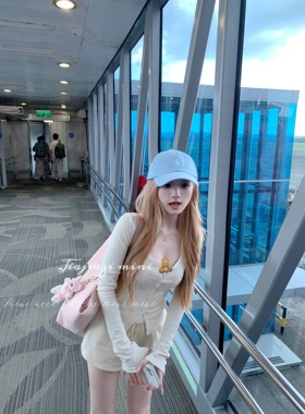 Minineed【慵懒小猫】慵懒风休闲纯欲套装长袖上衣防晒衣运动短裤