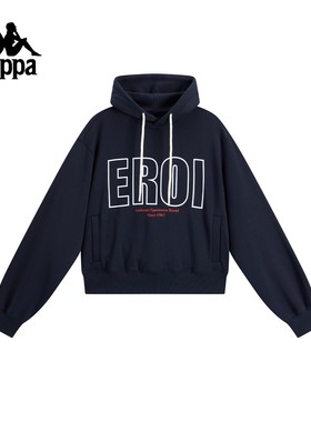 Kappa卡帕女装2025冬季新款简约时尚百搭连帽针织套头衫K0F82MT03