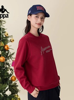 Kappa卡帕女装冬季新款运动休闲简约百搭圆领卫衣K0E82WT43