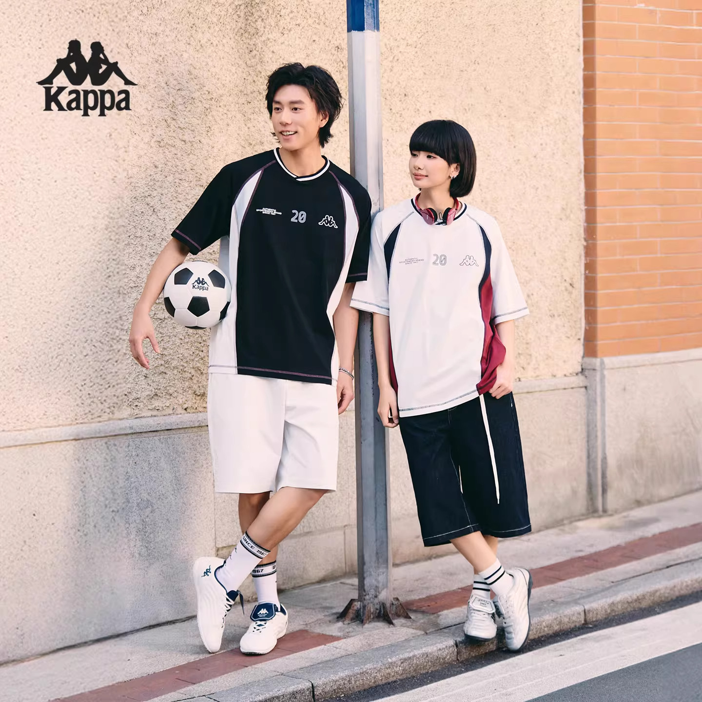 Kappa卡帕男女同款2026夏季新款撞色短袖球衣风上衣T恤K0GX2TD45D