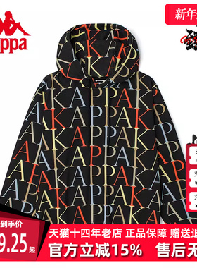 卡帕Kappa Azzurro系列套头帽衫新男女字母印花休闲长袖KAB0KT13