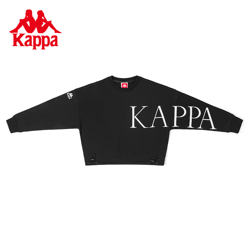 Kappa卡帕女短款蝙蝠衫卫衣2023秋季新款休闲圆领套头衫K0C62WT01
