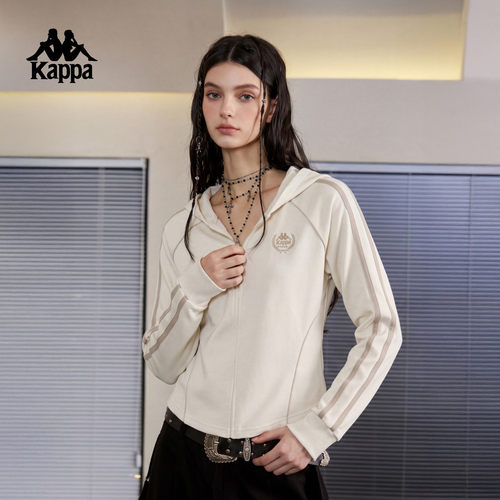 Kappa卡帕女装2026春季新款休闲百搭修身显瘦连帽外套K0G62MK01D