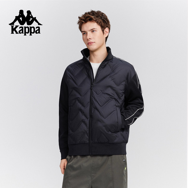 Kappa卡帕男装2025冬季新款简约复古百搭保暖立领羽绒服K0F72YY24