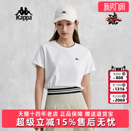 卡帕短袖女复古徽章T恤