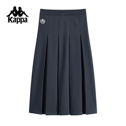 Kappa卡帕女裙冬季新款时尚简约百搭中长款百褶裙K0F82QQ04