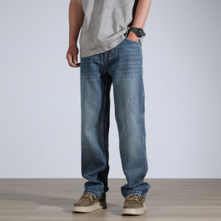 男cleanfit阔腿潮牌纯棉宽松直筒长裤 2026春季 复古牛仔裤 美式 新款