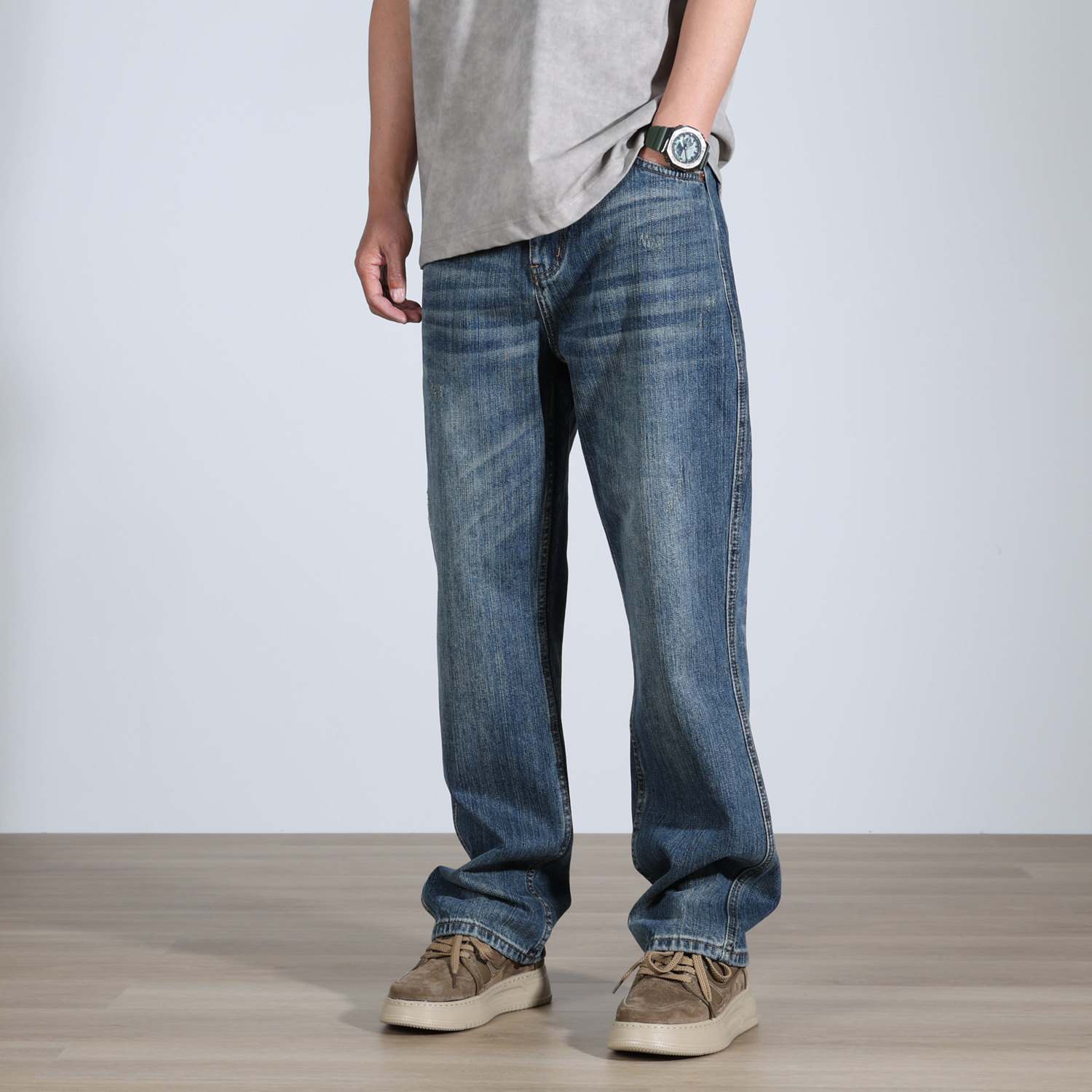 【宽松直筒】四季常规款牛仔裤男宽松直筒复古潮牌百搭无弹男裤子