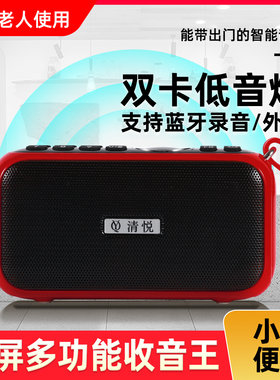 新款清悦S3蓝牙录音大音量音箱双卡便携立体声收音机低音炮待机王