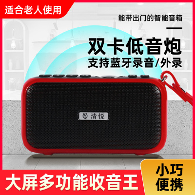 新款清悦S3蓝牙录音大音量音箱双卡便携立体声收音机低音炮待机王