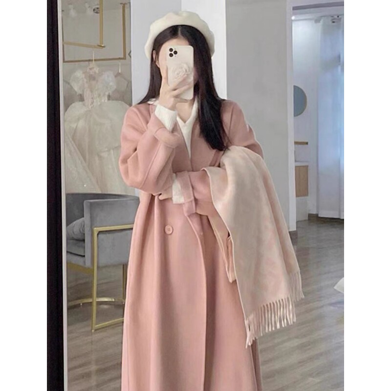 高级感毛呢羊绒大衣女2025冬装新款赫本风加棉加厚超好看毛呢外套