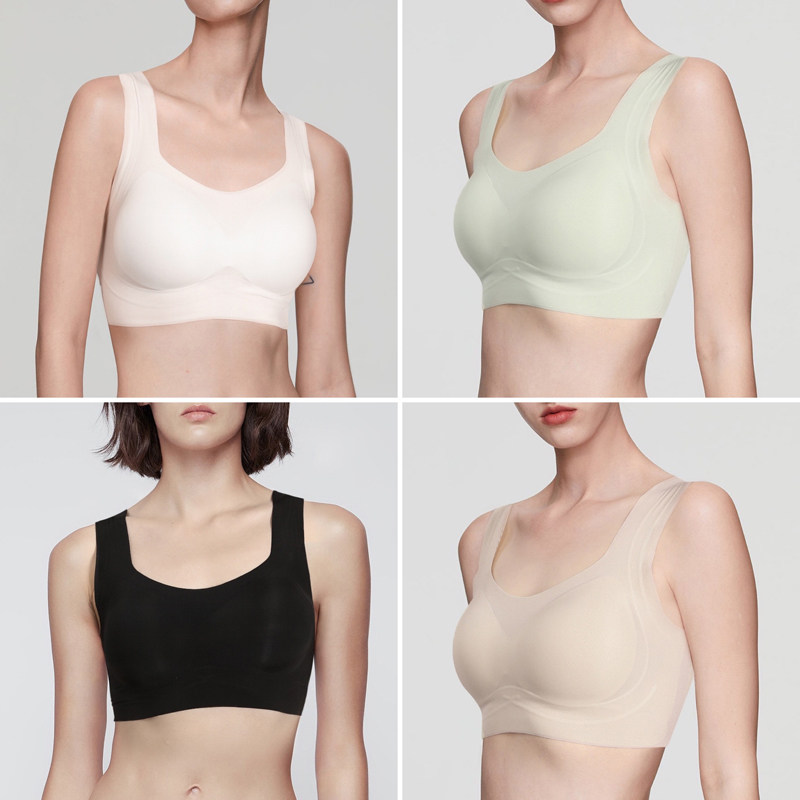 无尺码通穿轻薄裸感无痕一片式抹胸文胸上托聚拢背心式内衣胸罩女