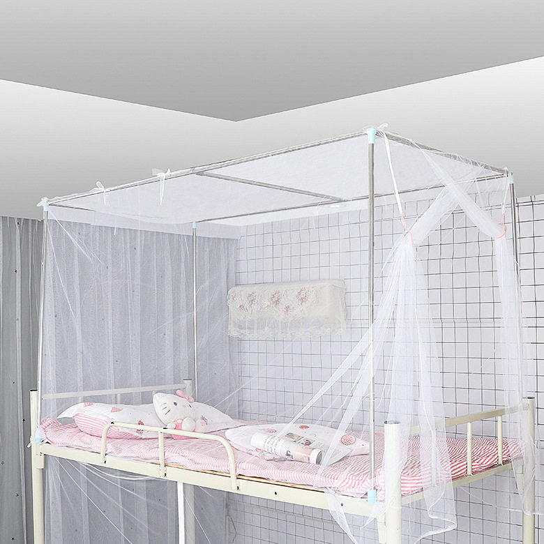 学生宿舍上铺蚊帐防尘顶 0.9米单人床男女寝室侧开门纱帐子支架