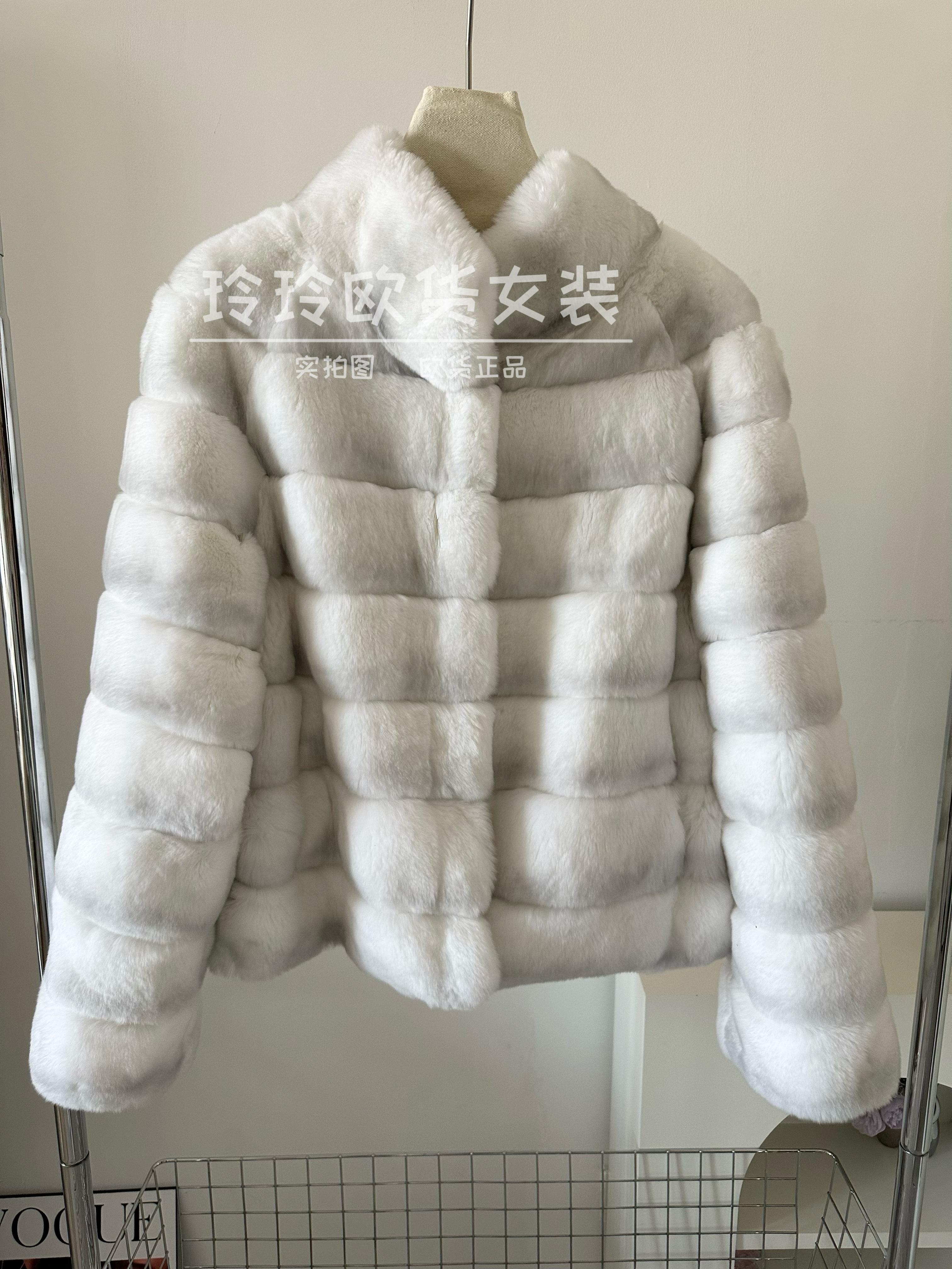 2025欧货新款高品质立领懒兔毛皮草外套