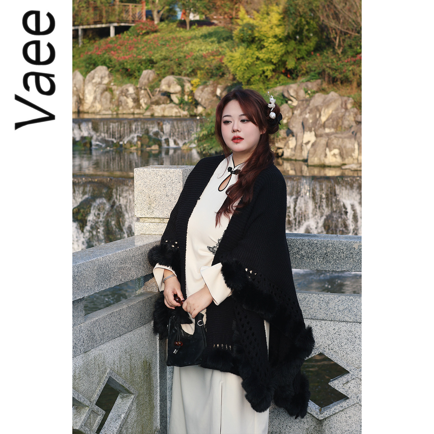 Vaee大码女装冬季复古新中式披肩针织流苏披风斗篷气质百搭外套,女装/女士精品,皮草,淘宝优惠券,粉丝福利购,淘宝优惠卷