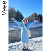 半开襟polo领直筒连衣裙气质休闲百搭中长款 Vaee大码 女装 针织裙子