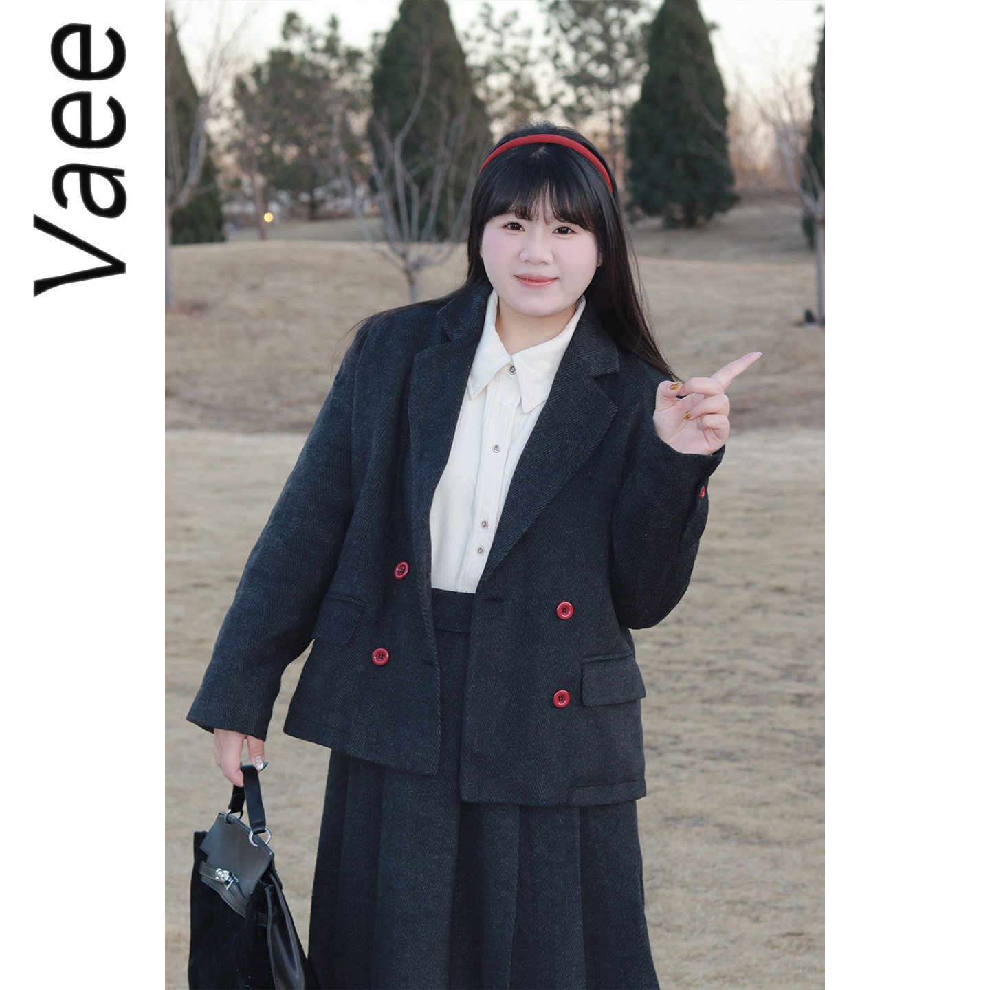 Vaee大码女装高级感毛呢两件套加厚羽绒内胆西装外套长款半身裙子,女装/女士精品,大码羽绒服,淘宝优惠券,粉丝福利购,淘宝优惠卷