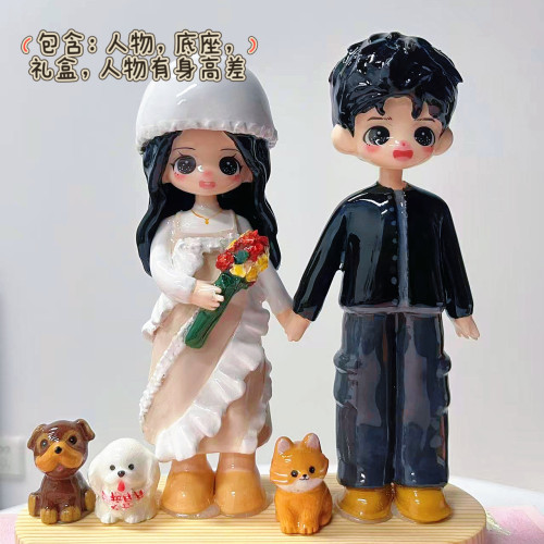 石塑粘土人偶Q版定制软陶公仔情侣生日结婚纪念日七夕礼物手工DIY