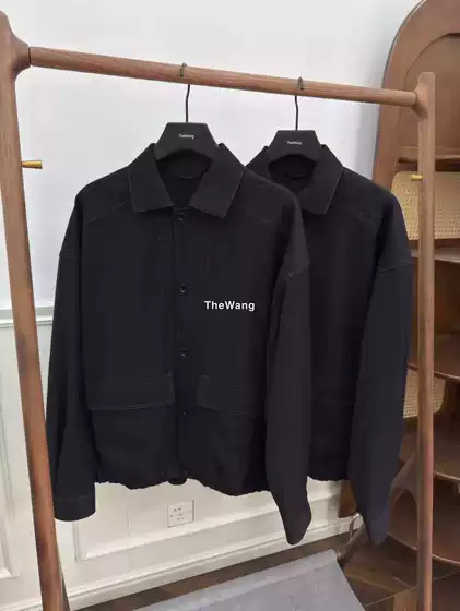 Lem 19SS Black Wool Short Casual Jacket with Topstitching