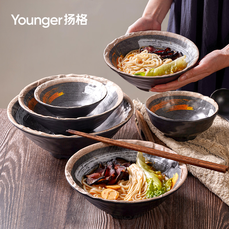 笔砚酸辣粉面馆麻辣烫扬格粉碗商用大碗创意专用日式螺蛳面碗复古