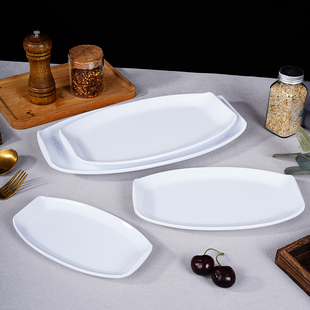 中餐餐具加厚配菜盘火锅盘密胺酒店商用餐厅饭馆防长方摔盘子炒菜